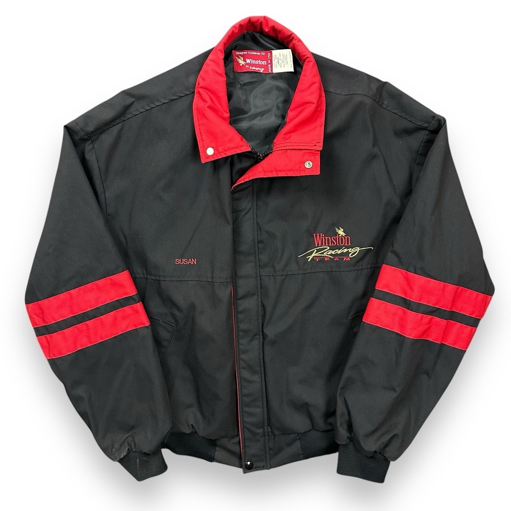 Vintage 90s NASCAR Swingster Winston‎ Racing Team Jacket Large Full Zip USA Made